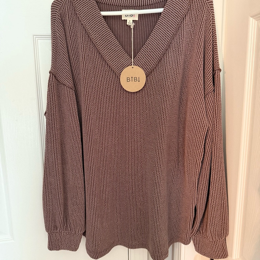 BiBi V-Neck Sweater in Brown
